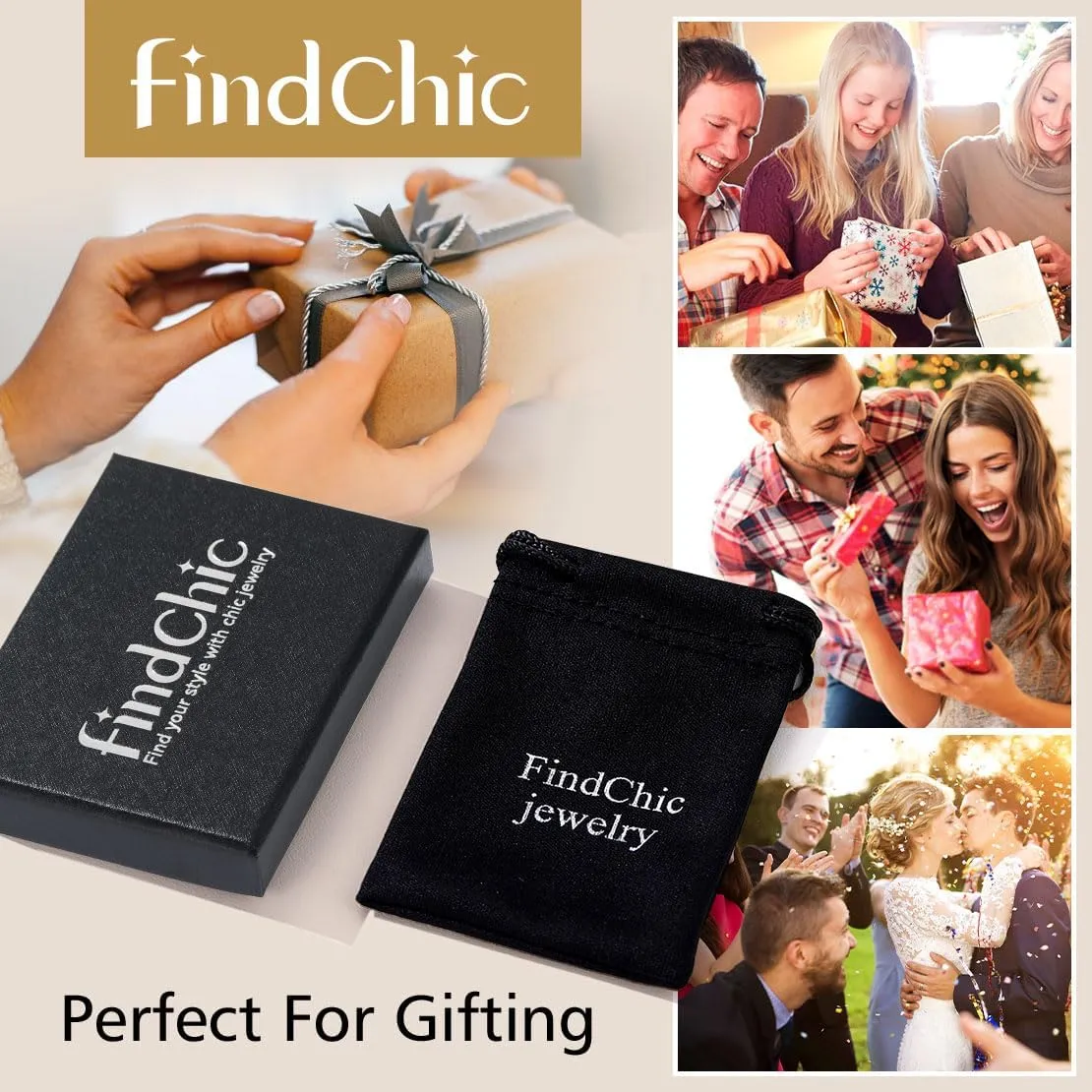 FindChic Customized Name Bar ID Bracelets for Men Women 18K Gold Plated/Stainless Steel/Black 7MM/10MM/15MM Width 7.5'' 8.3'' Bangles, with Jewelry Box