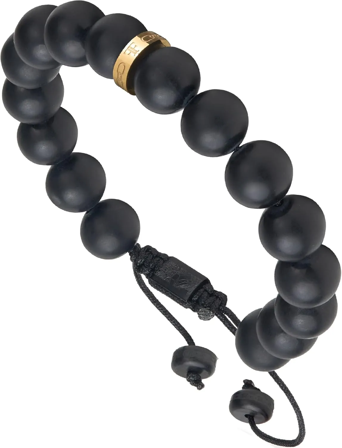 Forge & Foundry Men's Beaded Bracelet | Fully Adjustable Fitting | Black Onyx | Silver Hematite | Jasper | Refined Hand-Crafted Jewelry, Designed by Jewelers, Forged for Men