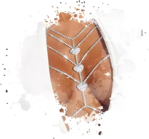 Formery Rhinestone Bikini Body Chain Silver Crystal Multilayered Chest Chains Love Nightclub Rave Party Body Jewelry for Women