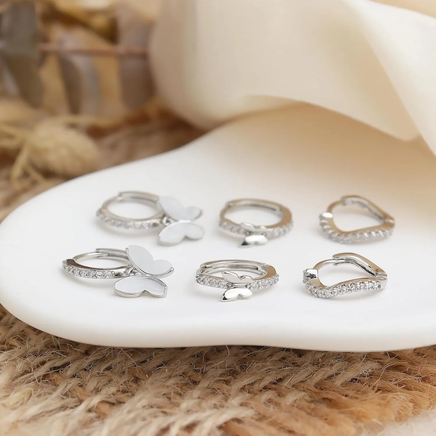 Frigatine 3 Pairs Small Hoop Earrings Set Stacks for Women, Cute Tiny Stackable Huggie Jewelry Gifts