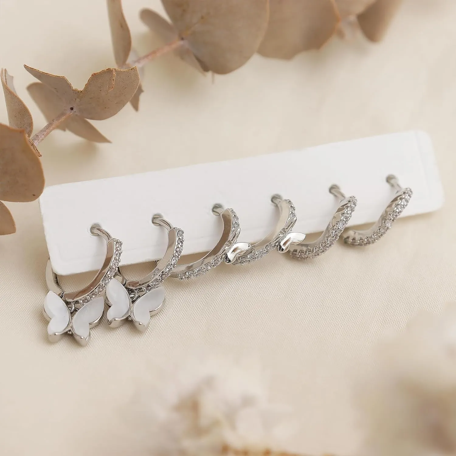 Frigatine 3 Pairs Small Hoop Earrings Set Stacks for Women, Cute Tiny Stackable Huggie Jewelry Gifts