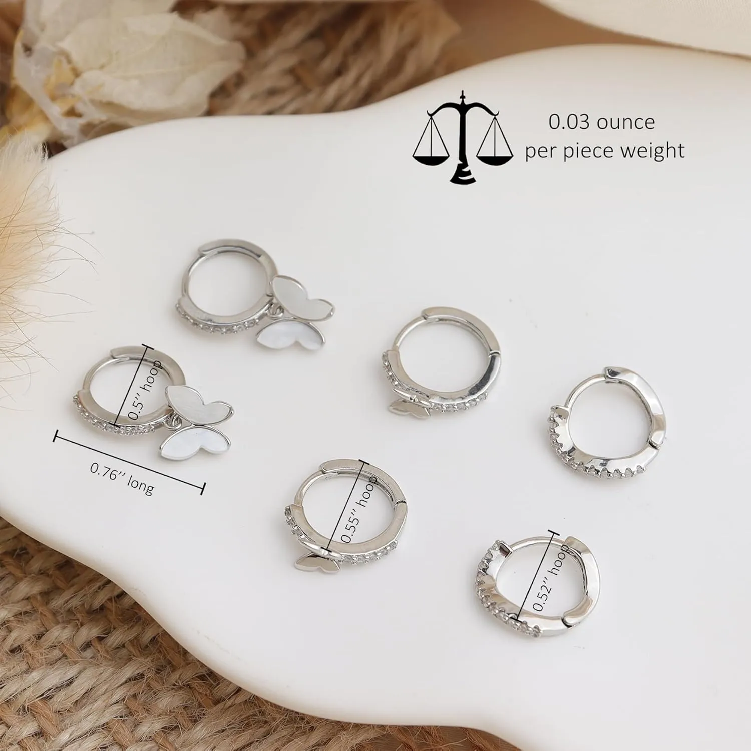 Frigatine 3 Pairs Small Hoop Earrings Set Stacks for Women, Cute Tiny Stackable Huggie Jewelry Gifts