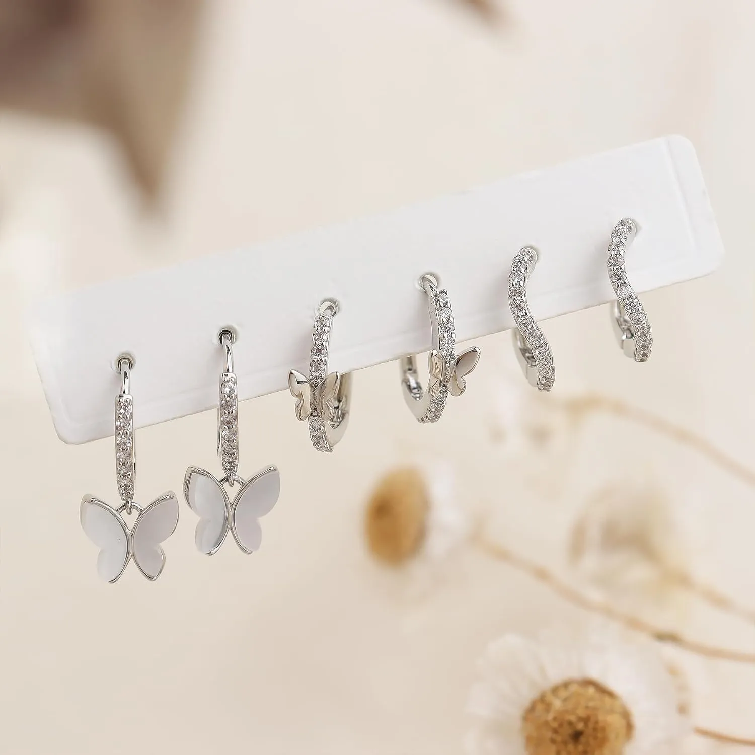 Frigatine 3 Pairs Small Hoop Earrings Set Stacks for Women, Cute Tiny Stackable Huggie Jewelry Gifts