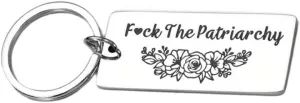Fuck The Patriarchy Keychain Inspirational Gifts for Women Feminist Activist Gift for Girl Power Stocking Stuffers Women Empowerment