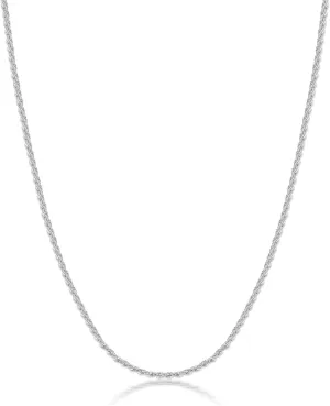 Gacimy 925 Sterling Silver Rope Chain for Women Men, 1.2mm 1.5mm 1.8mm Width 16 18 20 22 24 Inches Length