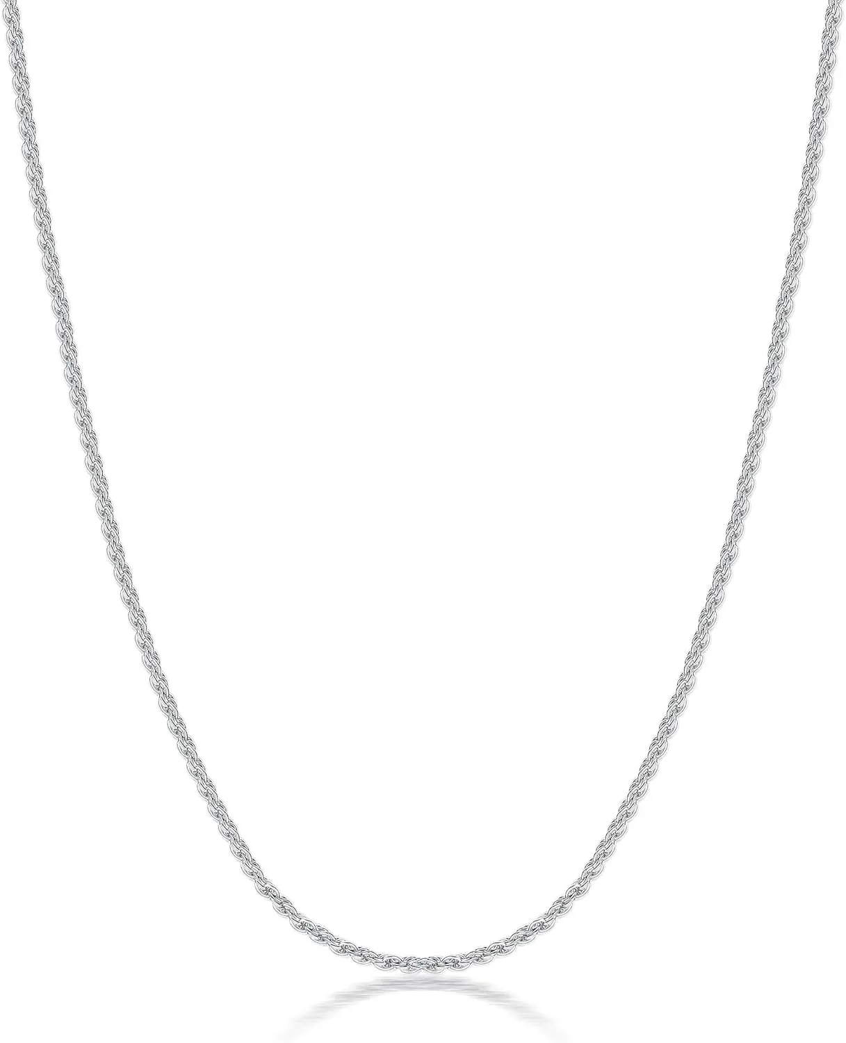 Gacimy 925 Sterling Silver Rope Chain for Women Men, 1.2mm 1.5mm 1.8mm Width 16 18 20 22 24 Inches Length