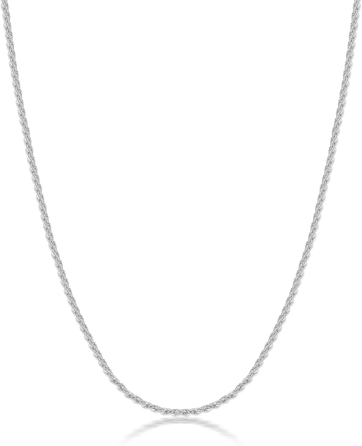 Gacimy 925 Sterling Silver Rope Chain for Women Men, 1.2mm 1.5mm 1.8mm Width 16 18 20 22 24 Inches Length