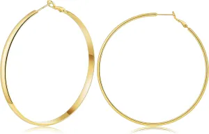 Gacimy Gold Hoop Earrings for Women, 14k Real Gold Plated with 925 Sterling Silver Post, Hypoallergenic Lightweight Thick Hoops Earrings for Women Trendy
