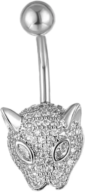 GALPADA Stylish Animal Leopard Navel Ring Zircon Jewelry Belly Button Piercing Comfortable Jewelry for Women