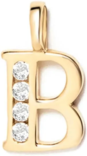 Gelin 14K Gold Initial Charm for Women | Alphabet Letter Pendants, A-Z, All Letters, CZ