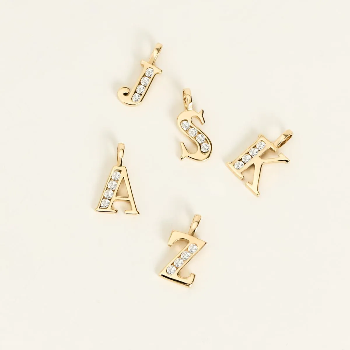 Gelin 14K Gold Initial Charm for Women | Alphabet Letter Pendants, A-Z, All Letters, CZ