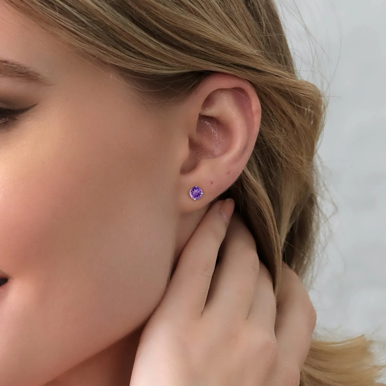 Gem Stone King 2-4 Cttw Round Gemstone Birthstone Stud Earrings For Women Men | 925 Sterling Silver | Round 7MM | Fine Jewelry Gifts for Her Mom Women Wife Men