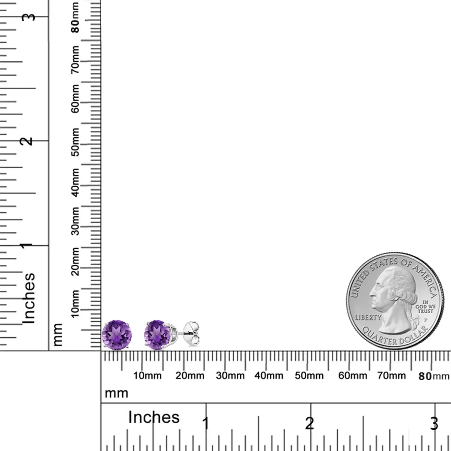Gem Stone King 2-4 Cttw Round Gemstone Birthstone Stud Earrings For Women Men | 925 Sterling Silver | Round 7MM | Fine Jewelry Gifts for Her Mom Women Wife Men