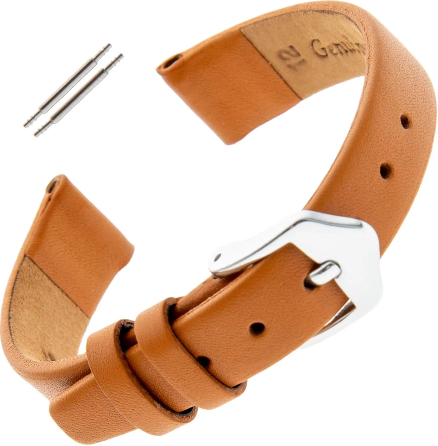 Gilden Ladies 10-14mm Classic Calfskin Fashion Color Flat Leather Watch Band F60
