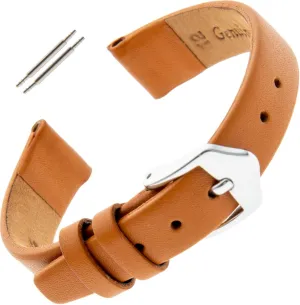 Gilden Ladies 10-14mm Classic Calfskin Fashion Color Flat Leather Watch Band F60
