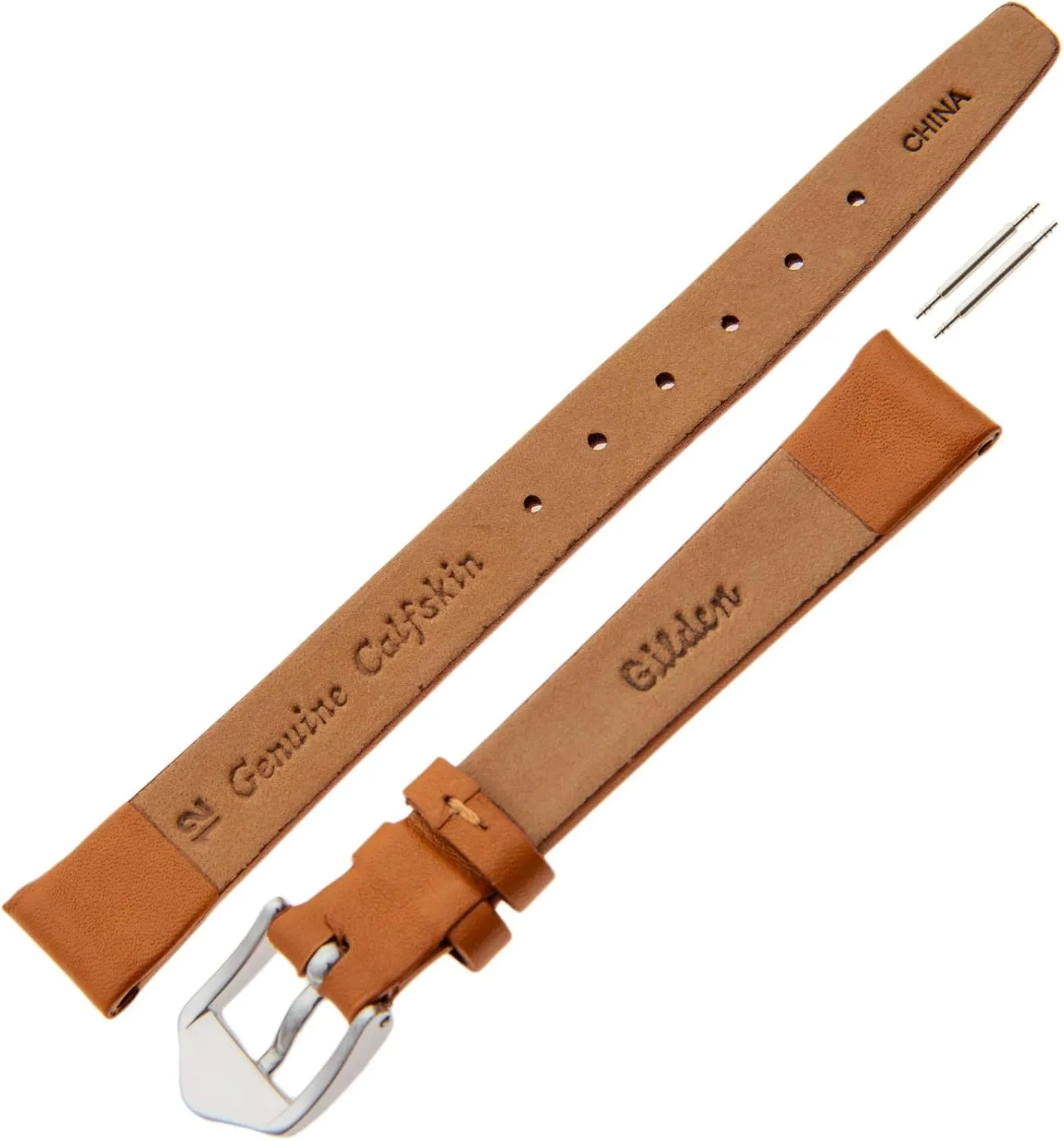 Gilden Ladies 10-14mm Classic Calfskin Fashion Color Flat Leather Watch Band F60
