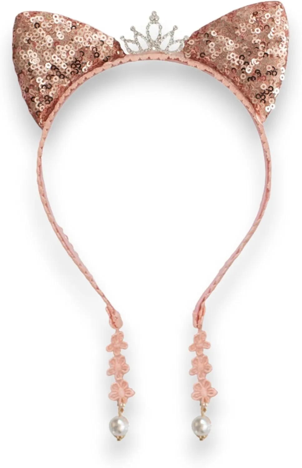 Girl Sequins Cat Ears Headband with Earring Pendants For Birthdays, Halloween and Parties