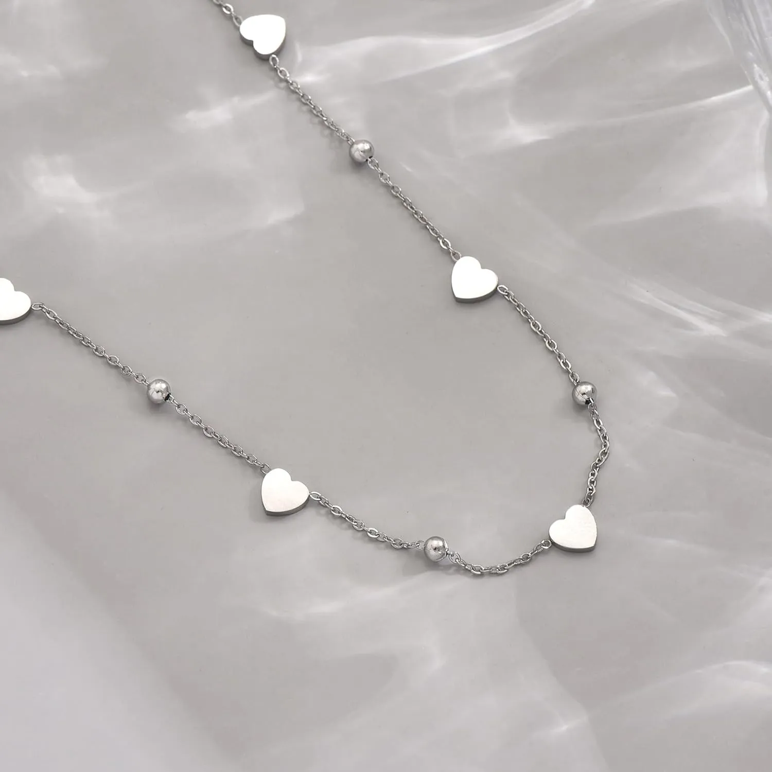 Gold Chain Necklace for Women 18K Gold Plated Stainless Steel Necklace Dainty Star Cross Heart Choker Chains Simple Delicate Minimalist Trendy Jewelry