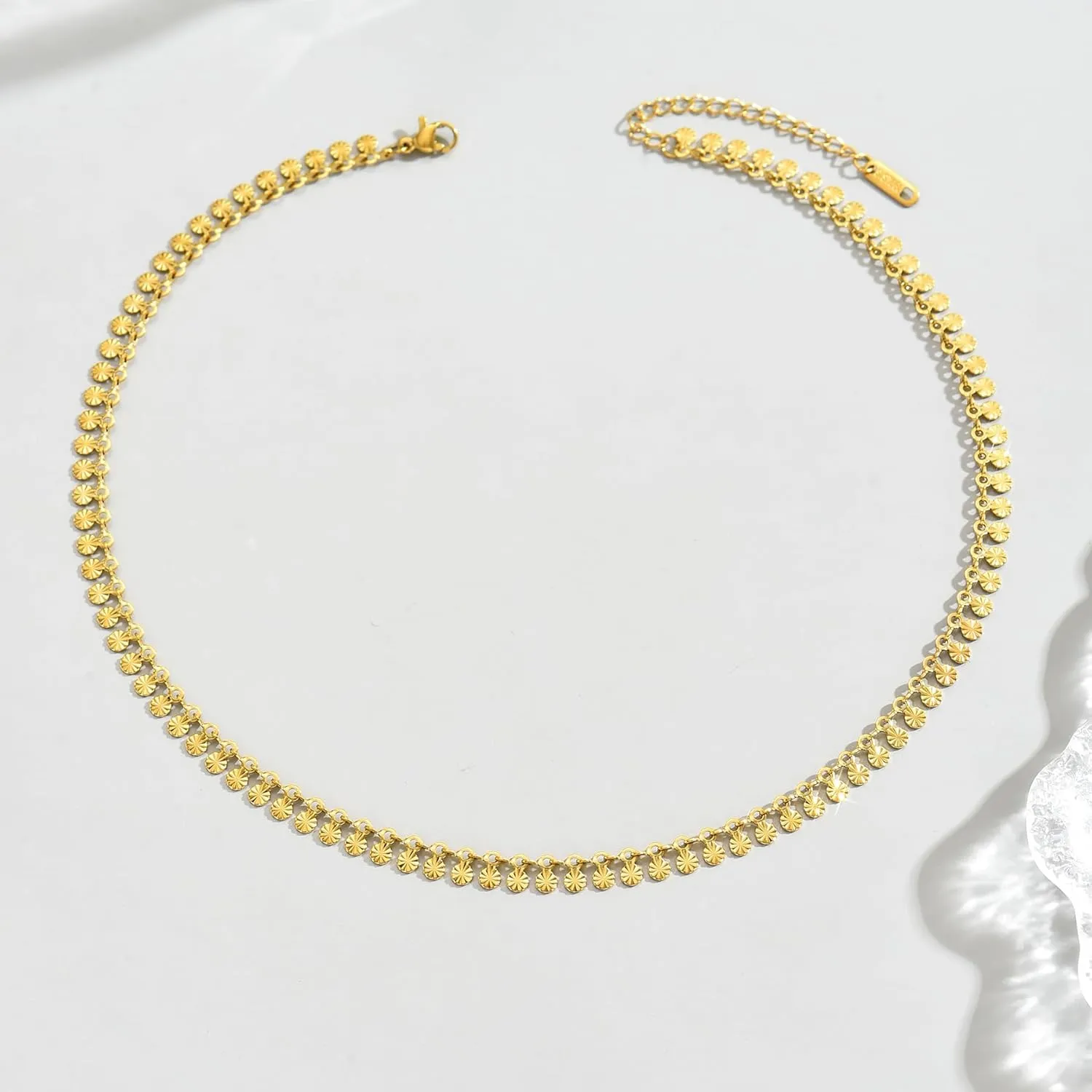 Gold Chain Necklace for Women 18K Gold Plated Stainless Steel Necklace Dainty Star Cross Heart Choker Chains Simple Delicate Minimalist Trendy Jewelry