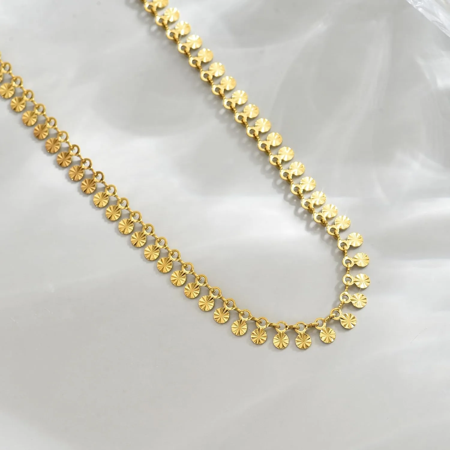 Gold Chain Necklace for Women 18K Gold Plated Stainless Steel Necklace Dainty Star Cross Heart Choker Chains Simple Delicate Minimalist Trendy Jewelry