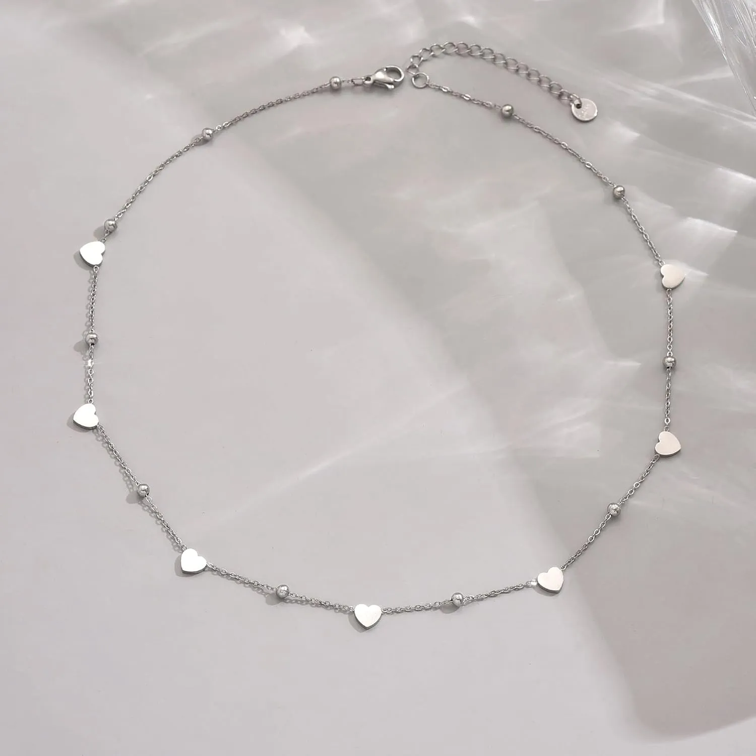 Gold Chain Necklace for Women 18K Gold Plated Stainless Steel Necklace Dainty Star Cross Heart Choker Chains Simple Delicate Minimalist Trendy Jewelry