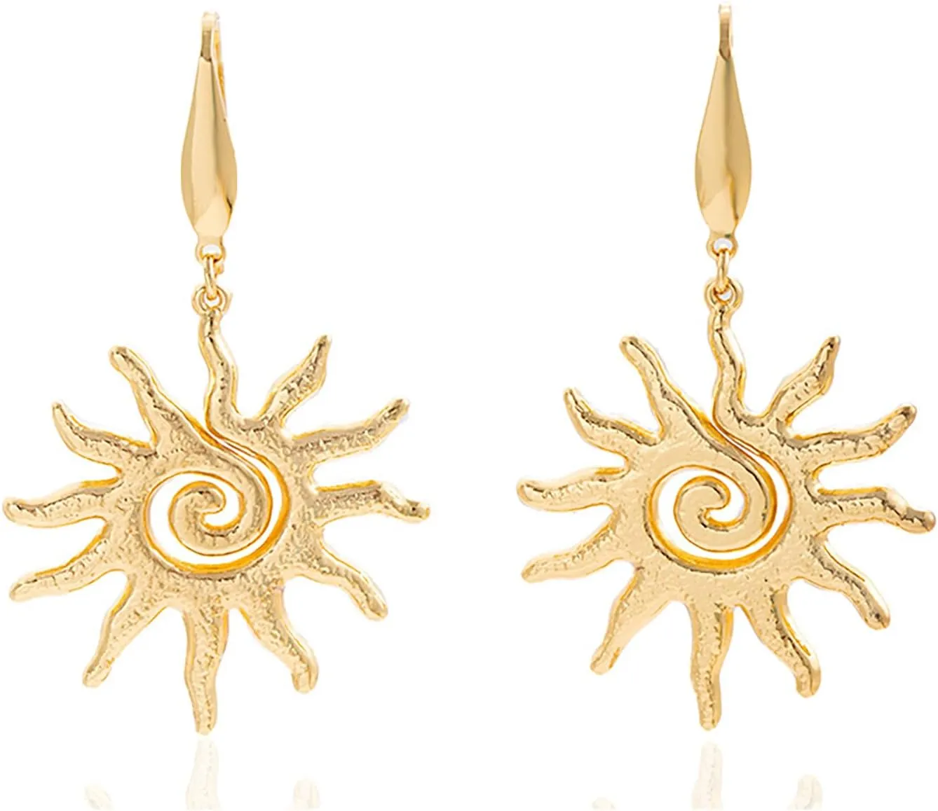 Gold Dangle Earrings for Women Stainless Steel 14K Gold Plated Drop Earrings Teardrop Heart Starfish Sun Dangle Earrings Trendy Gold Earrings Prom Jewelry Gifts