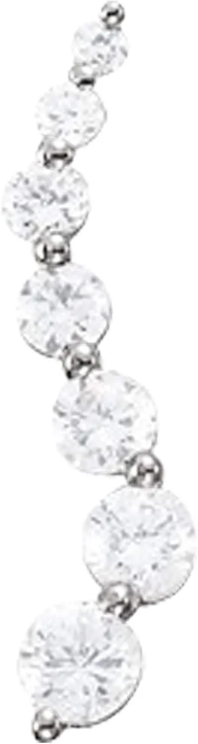 Gold Diamond Journey Pendant Necklace Graduated Wave Luxury Collection