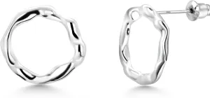 Gold Plated Hammered Circle Hoop Earrings