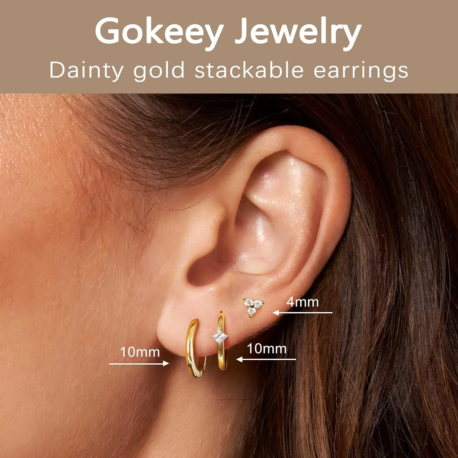 Gold Silver Earrings for Women, 14K Gold Silver Plated Stud Earrings Set for Multiple Piercing, Hypoallergenic Dainty Small Gold Silver Hoop Earrings for Women Trendy Cartilage Earrings Stack Jewelry
