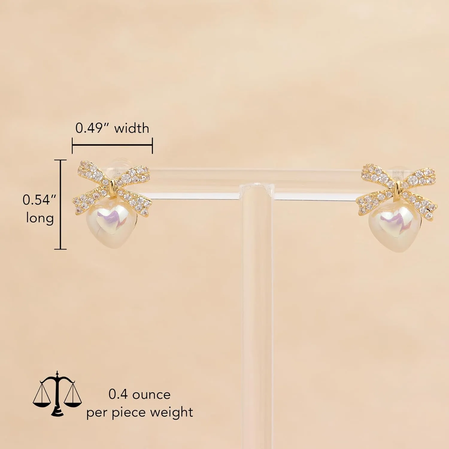 Gold Silver Geometric Pearl Bow Stud Earrings for Women, Valentines Day Trendy Textured Ball Heart Dome Square Earing Prom Holiday Jewelry Gift