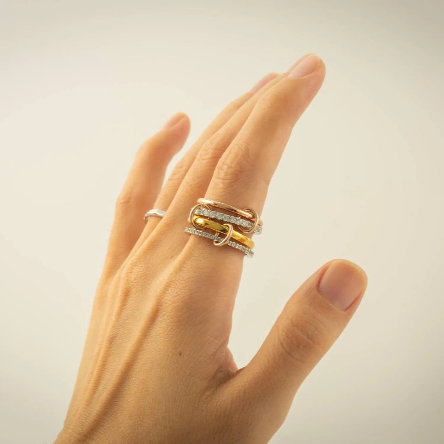 Gold Stackable Rings for Women Non Tarnish, Dainty Stackable CZ Cubic Zirconia 18k Gold Plated Rings, Gold Knuckle Women Rings Set