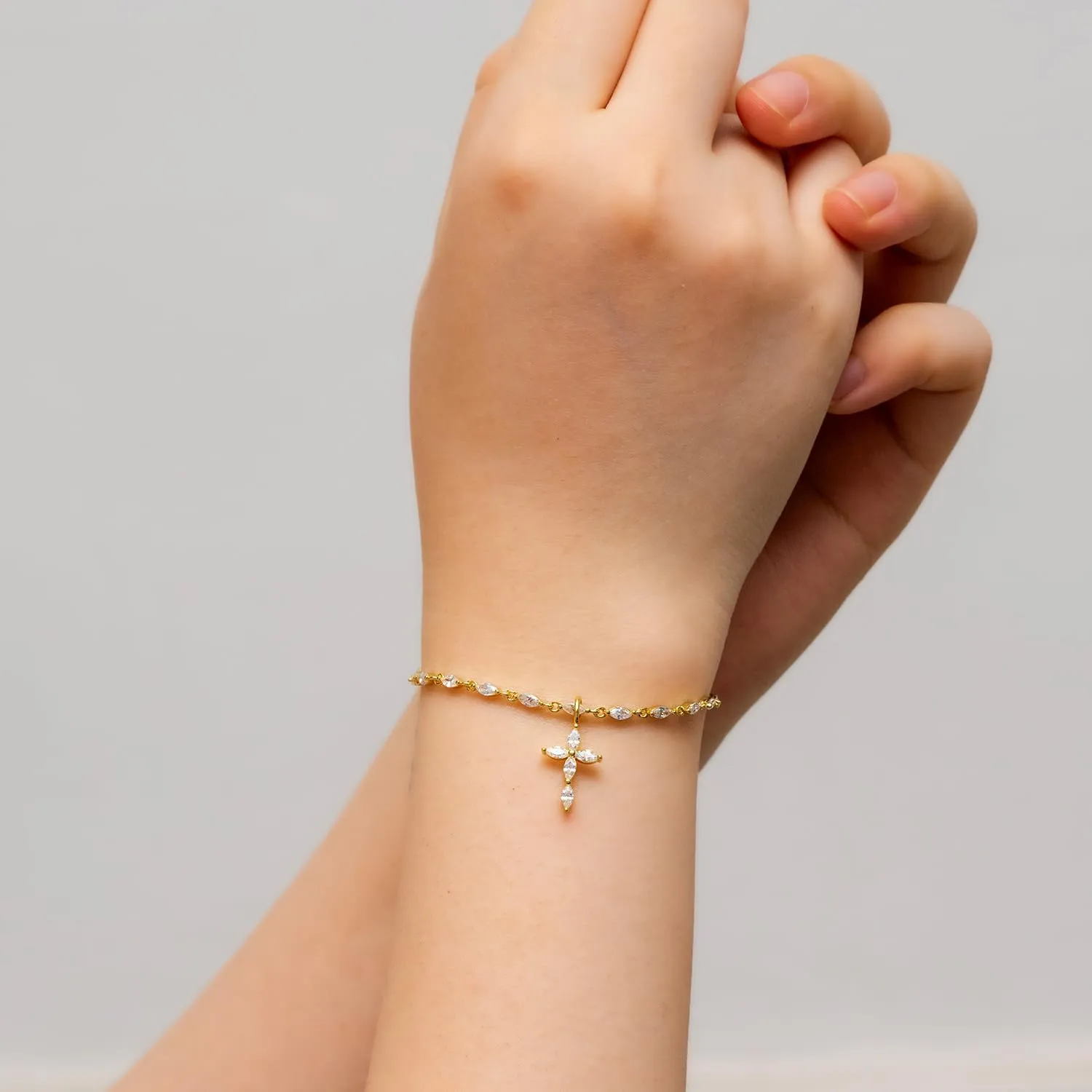 Gold Tennis Cross Bracelet, Simple Butterfly Bracelet,Evil Eyes Adjustable Bracelet, CZ Station Paperclip Link Chain Bracelet for Women