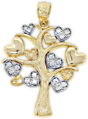 Gold Tree of Life Pendants - 10 Karat / 14 Karat Gold - Tree Jewelry (Style 3 (10 Karat))