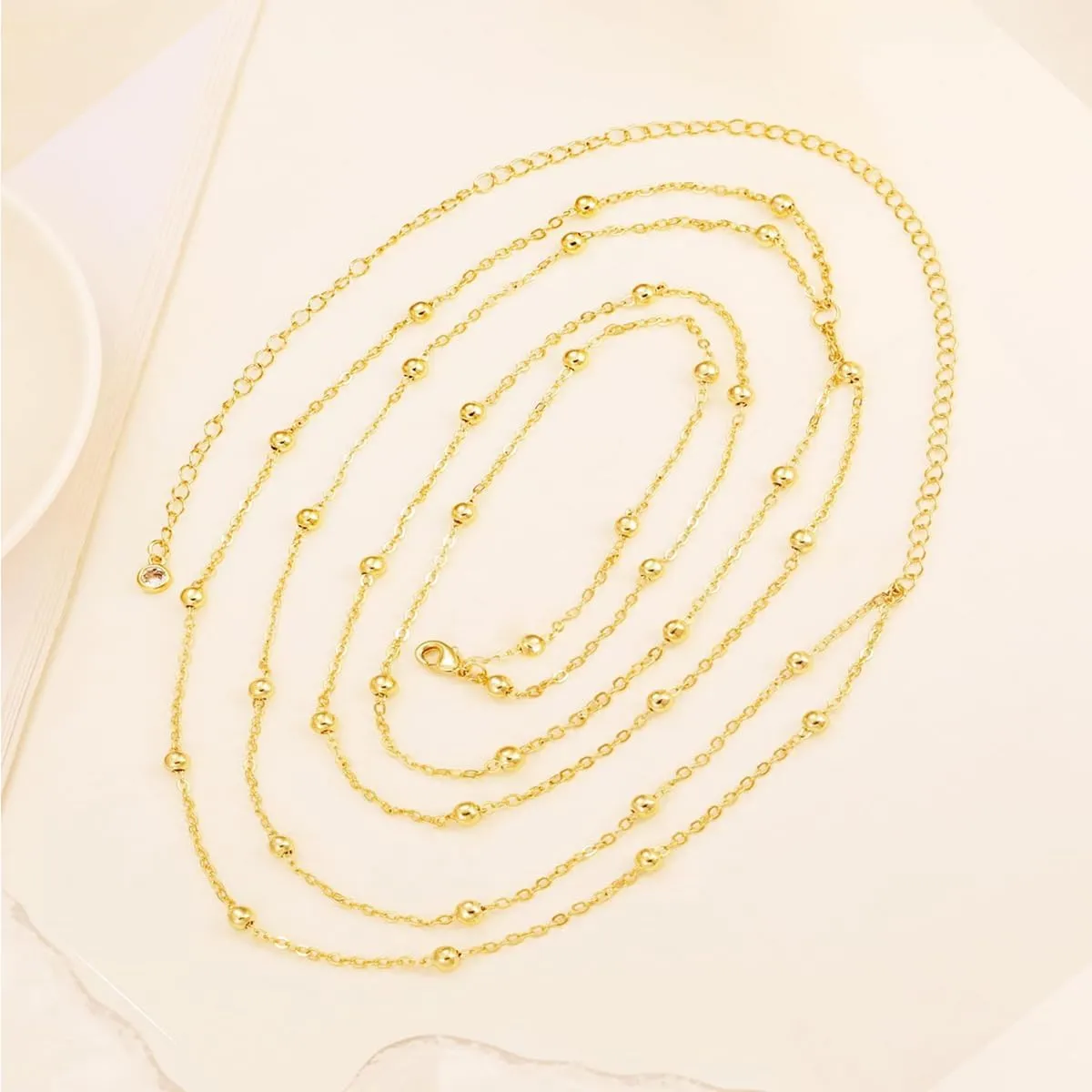 Gold Waist Chain for Women, Gold Cross-layering Copper Beads Belly Chain for The Waist Adjustable Sexy Bikini Chain Summer Women's Body Chains, Jewelry Gifts for Women