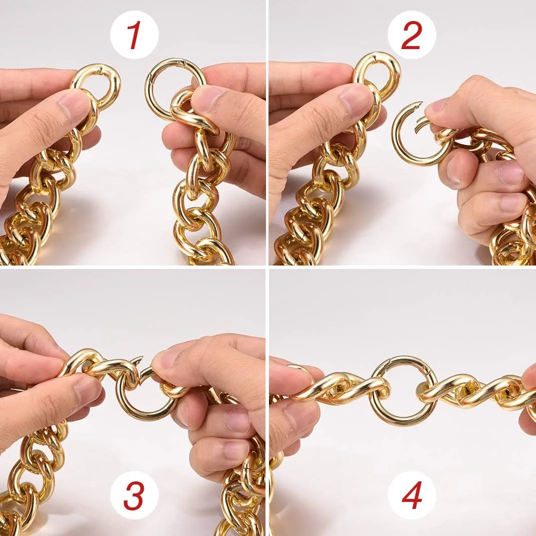 GOLDCHIC JEWELRY Chunky Chokers Gold Chain Necklace for Women, 5mm/12mm/23mm Hip Hop Turnover Cuban Chain Necklace, Thick Link Choker Chain Necklaces 161820 22''(Gift Box)