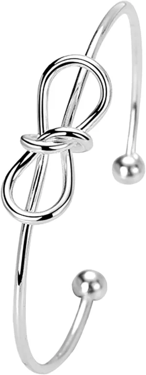 Gold/Silver Bracelets for Women Gold/Sterling Silver Plated Love Knot Bracelet Dainty Gold Snake Chain Herringbone Bracelets Friendship Jewelry s