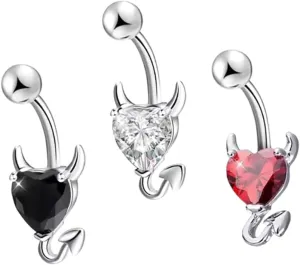Gorgeous Belly Button Ring Set 3pcs Navel Rings Fashion Jewelry Durable Navel Decor