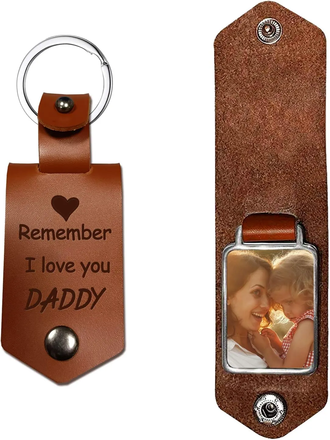 Greatingreat Leather Keychain-Dad Gift-Daddy Gift from Daughter Son-Personalized Present for Christmas Father's Day Birthday