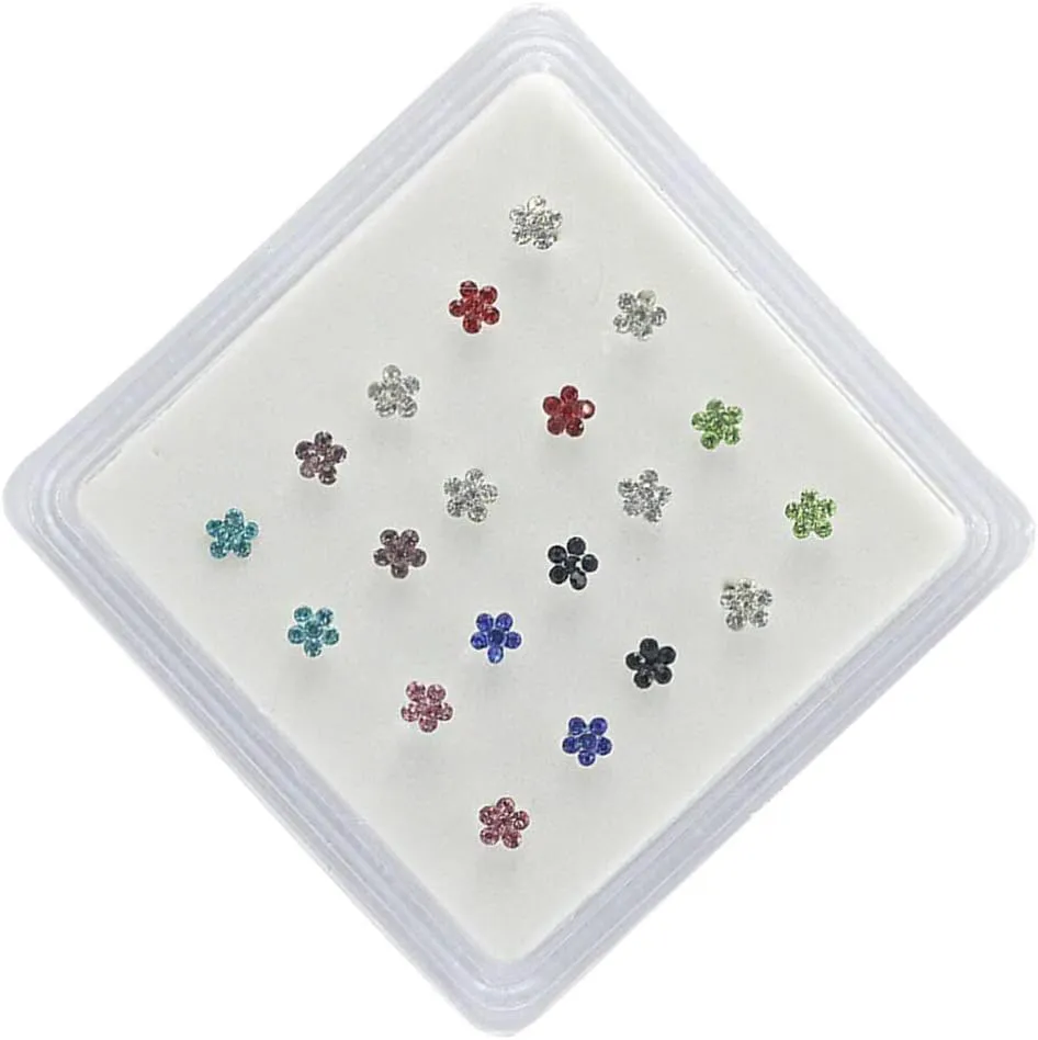 Happyyami Nose Piercings Kit 20pcs Nose Studs Nose Rings Fashion Nose Jewelry for Family Friends