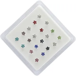Happyyami Nose Piercings Kit 20pcs Nose Studs Nose Rings Fashion Nose Jewelry for Family Friends