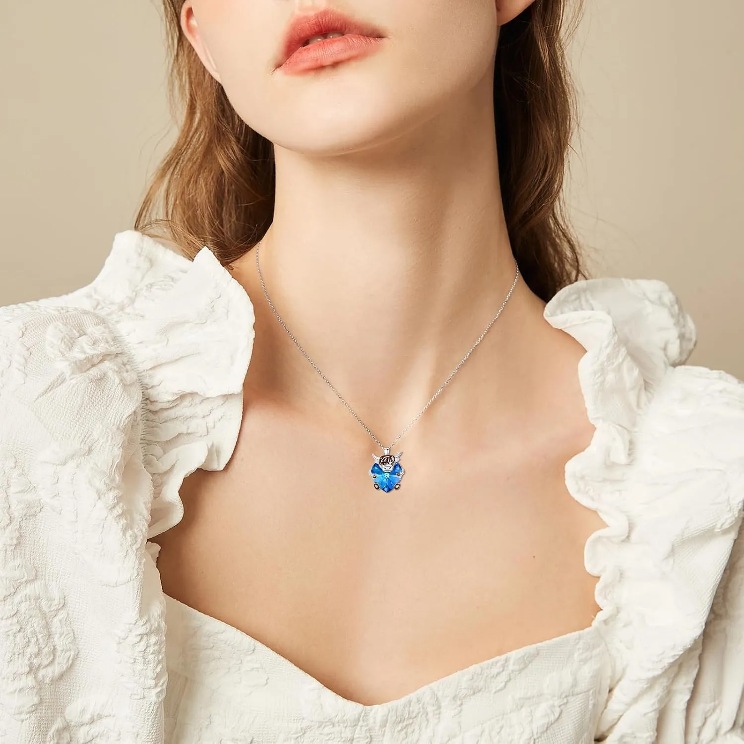 Highland Cow Necklace 925 Sterling Silver Jewelry Gift for Women s