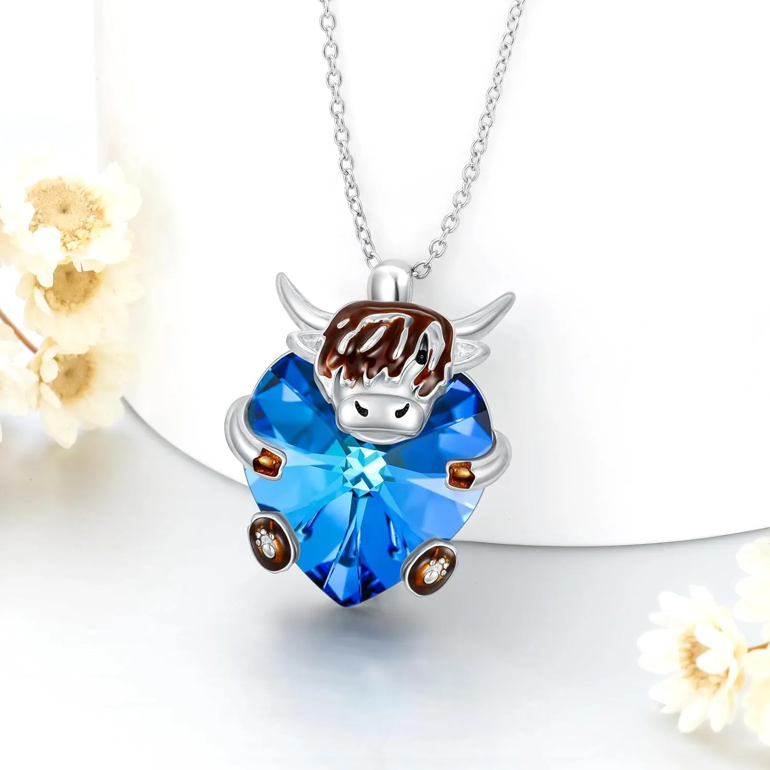 Highland Cow Necklace 925 Sterling Silver Jewelry Gift for Women s