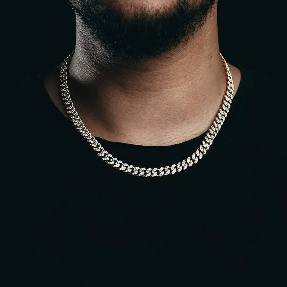 HIPBLING Cuban Link Chain for Women Diamond Miami Cuban Necklace 8mm 13mm Mens Iced Out Chain Hip Hop Rapper Jewelry Gift for Men Women