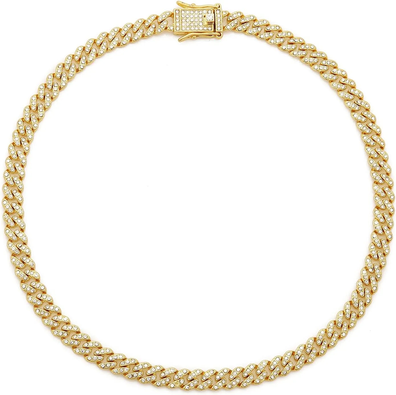 HIPBLING Cuban Link Chain for Women Diamond Miami Cuban Necklace 8mm 13mm Mens Iced Out Chain Hip Hop Rapper Jewelry Gift for Men Women