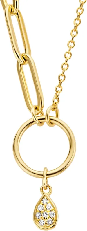 Hope Necklace | Diamond Necklaces For Women Gold | Natural Good-Cut White Diamond 8pc | 18K Yellow Gold Plated | 925 Sterling Silver | Adjustable Sizes