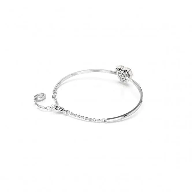 Hyperbola White Rhodium Plated Heart Bangle 5684385