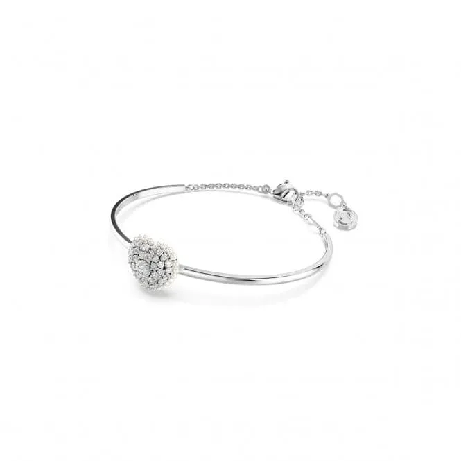 Hyperbola White Rhodium Plated Heart Bangle 5684385