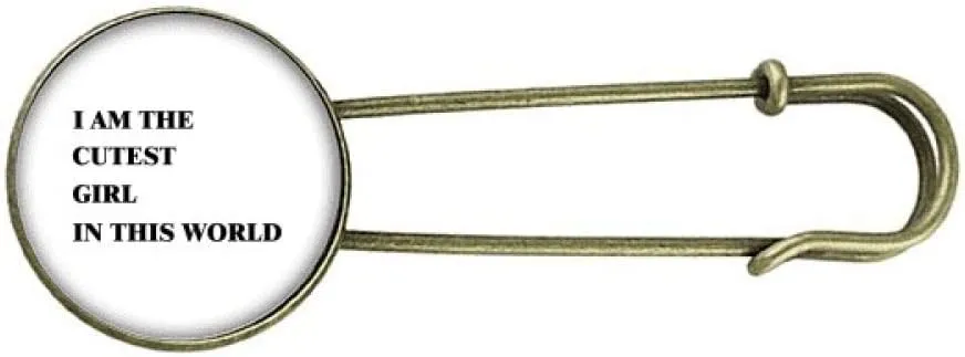 I Am The Cutest Girl Art Deco Gift Fashion Retro Metal Brooch Pin Clip Jewelry