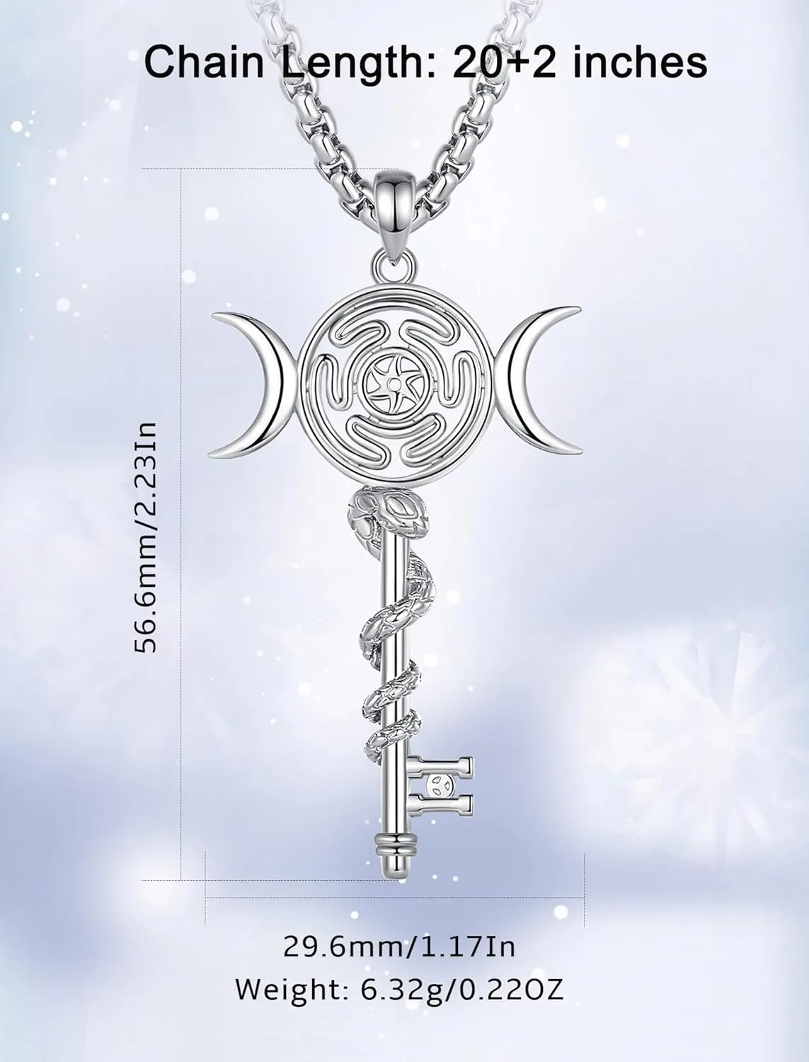 INFUSEU Mystical Witchy Gifts for Women, Pentagram Witches Knot Triple Moon Goddess Lilith Hecate Phoenix Necklaces