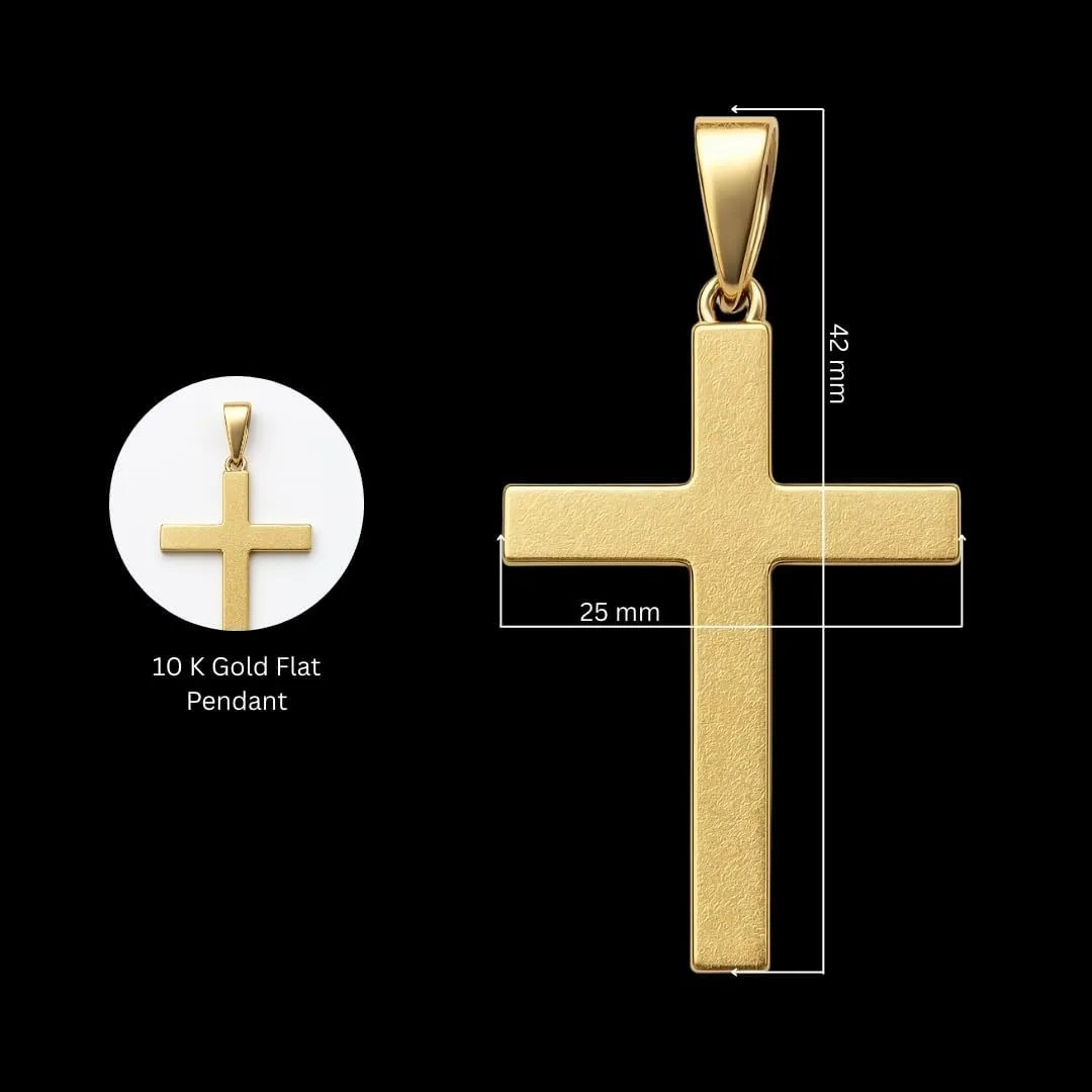 Italian Plain 10K Solid Gold Cross Pendant for Men & Women - Real 10K Yellow Gold Cross Pendants for Women Religious Faith Catholic Jewelry Gift Box Packaging